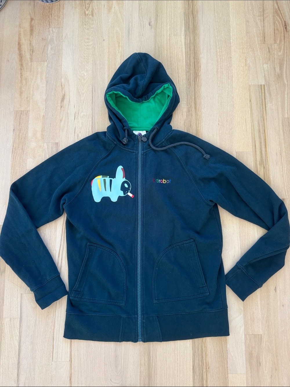 Kozik x kidrobot zip front hoodie sweatshirt, Large
